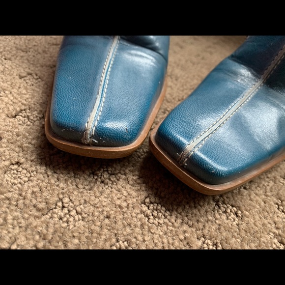 Beautiful blue leather ankle booties - Picture 5 of 11